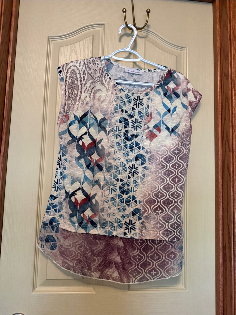 KEREN hart Multicolor Geometric & Floral Short Sleeve Tunic